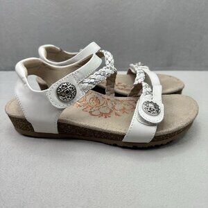 Aetrex Jillian Womens Size 6 Sandals White Braided Quarter Strap Arch Support